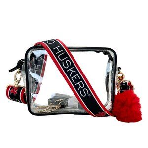 NEBRASKA - Licensed - Huskers | Game Day | Clear Purse | Adjustable Strap